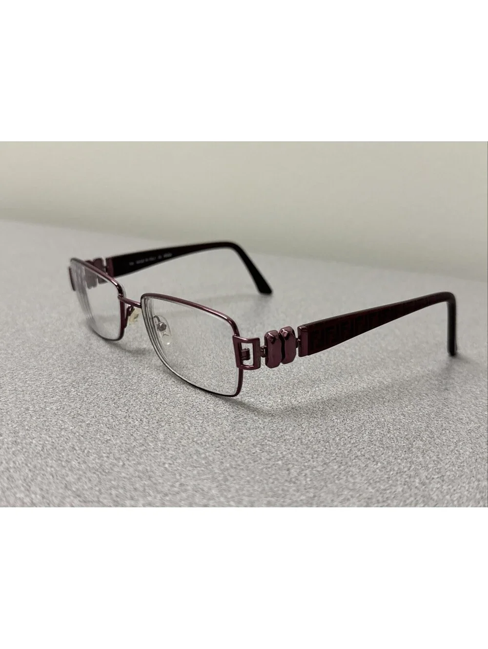 Fendi Eyeglasses F883 618 Burgundy Rectangular Metal Frames Women 53[]16-130